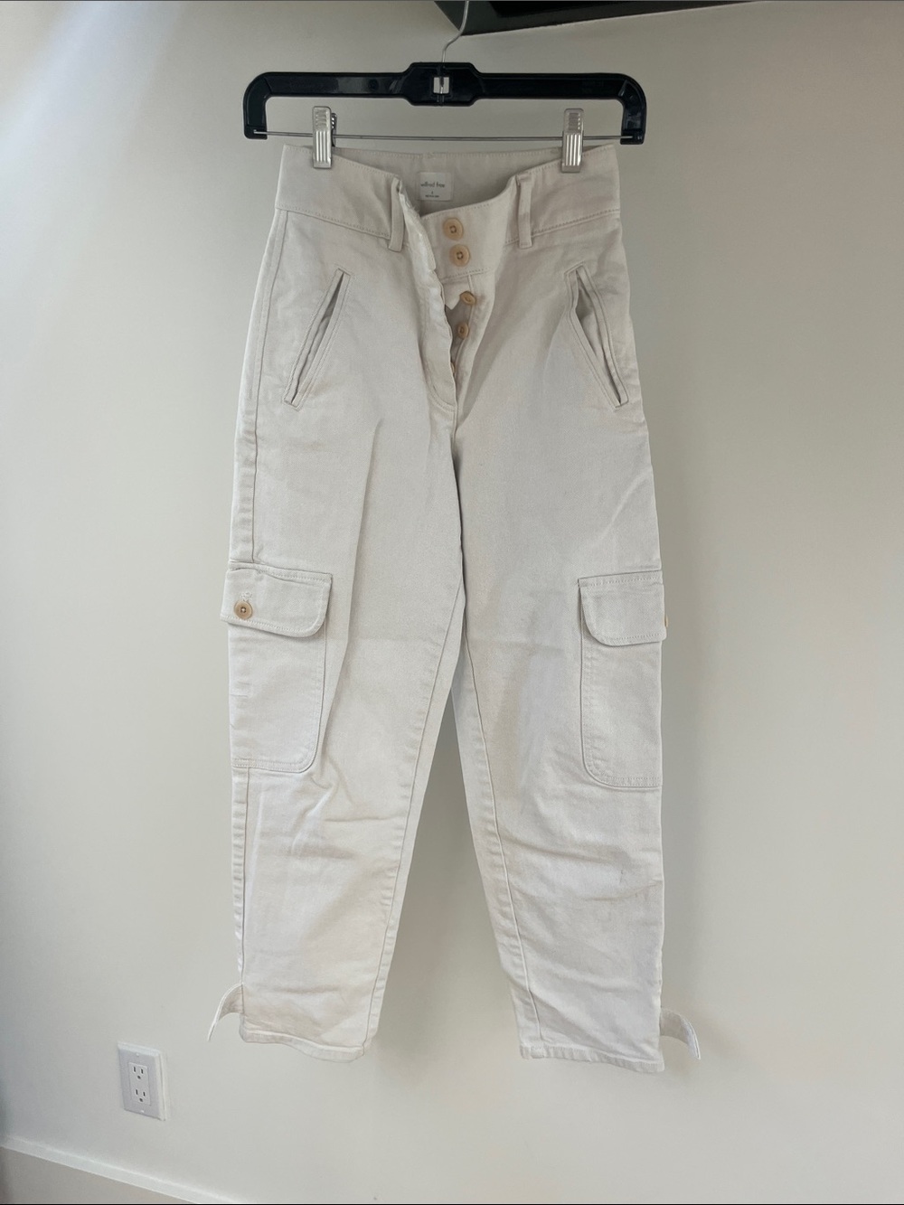 Wilfred Cream Cargo Jeans with Button-Fly